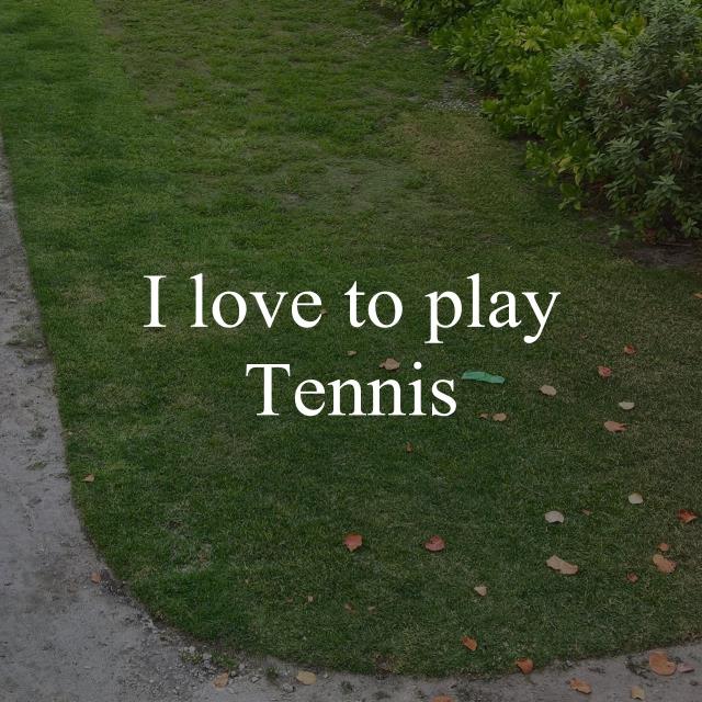I love to play Tennis