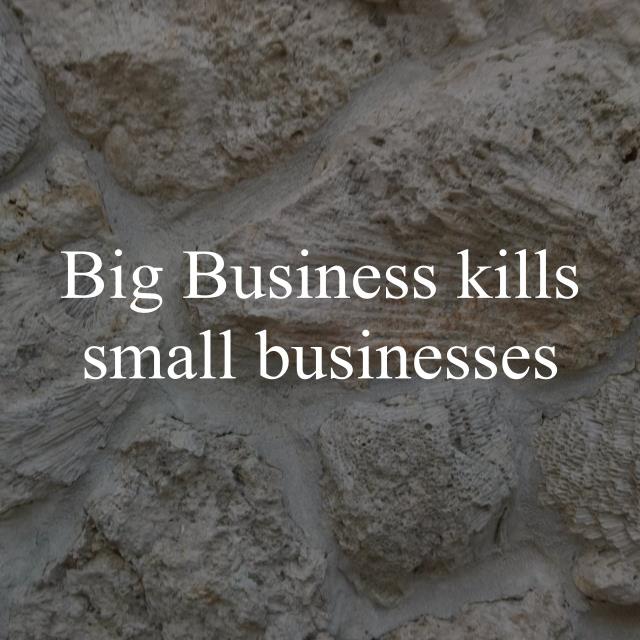 Big Business kills small businesses