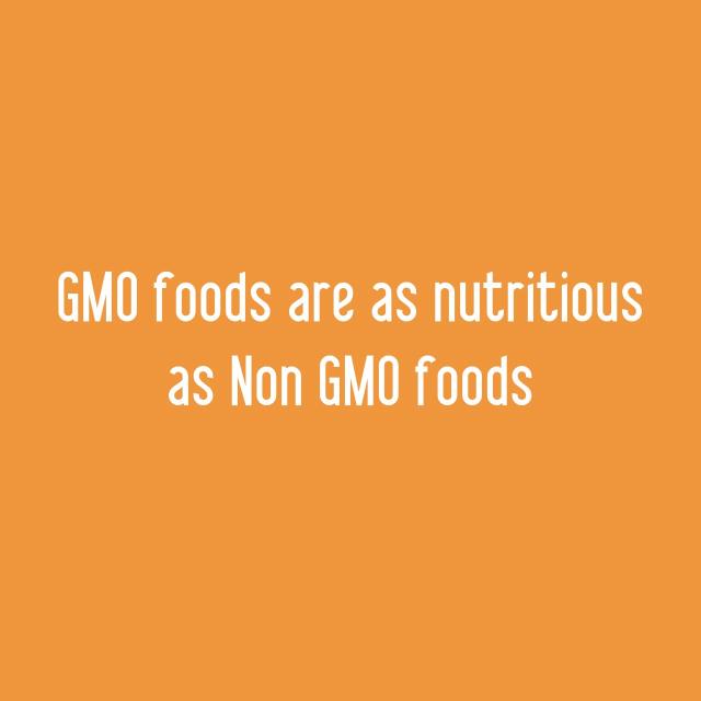 GMO foods are as nutritious as Non GMO foods