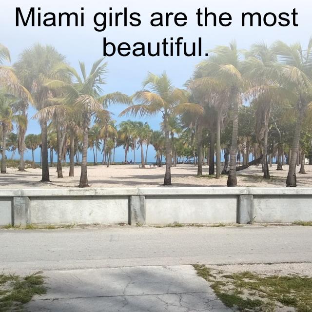 Miami girls are the most beautiful.