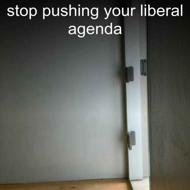 stop pushing your liberal agenda