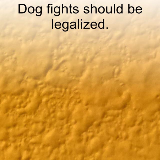 Dog fights should be legalized.