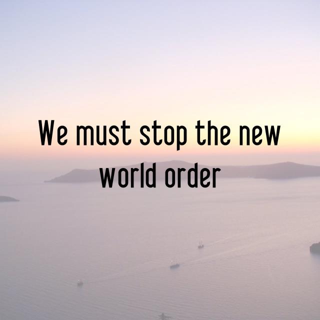 We must stop the new world order