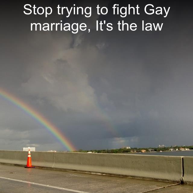 Stop trying to fight Gay marriage, It's the law