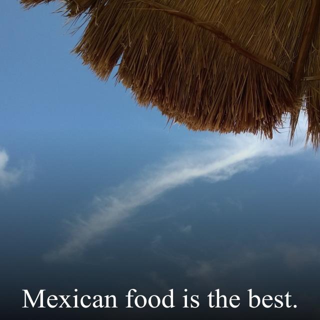 Mexican food is the best.