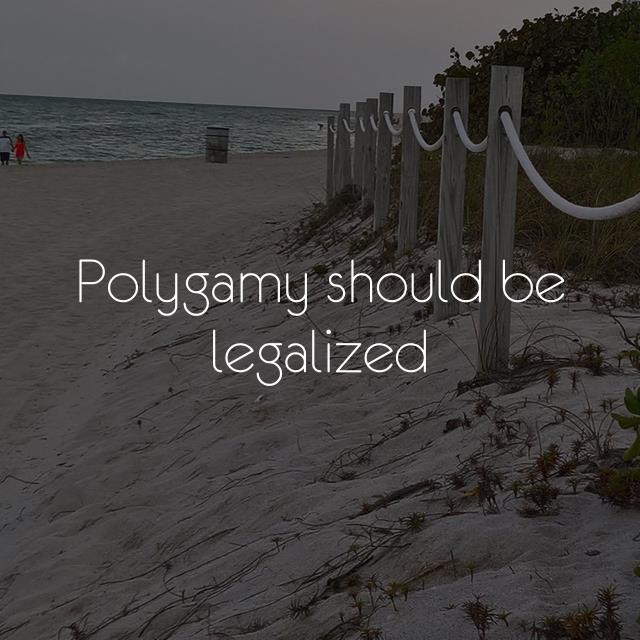 Polygamy should be legalized
