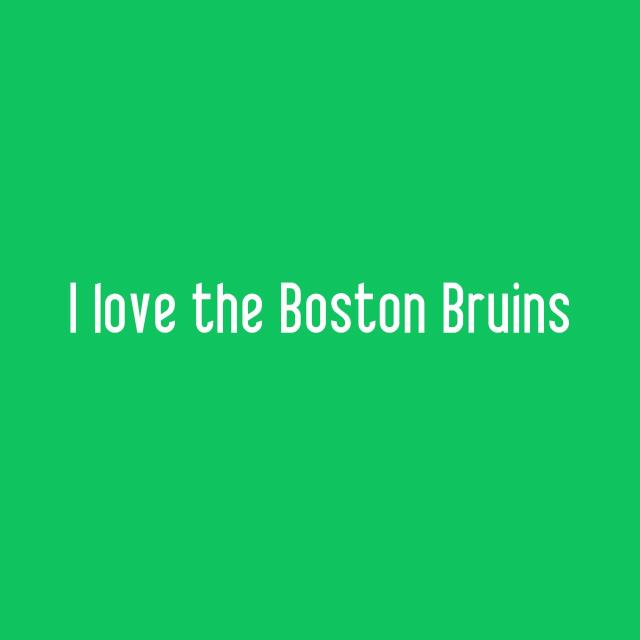 I love the Boston Bruins