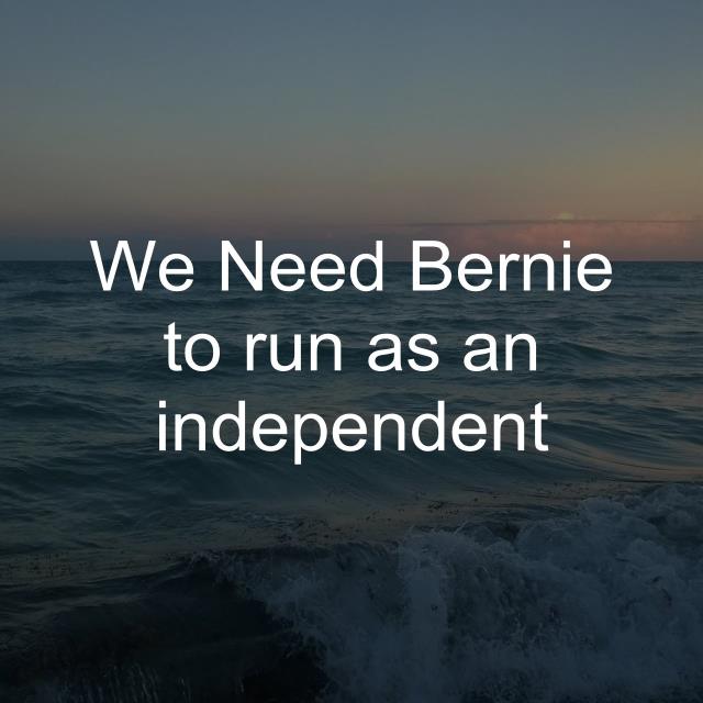 We Need Bernie to run as an independent