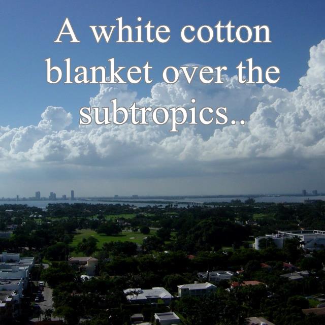 A white cotton blanket over the subtropics..